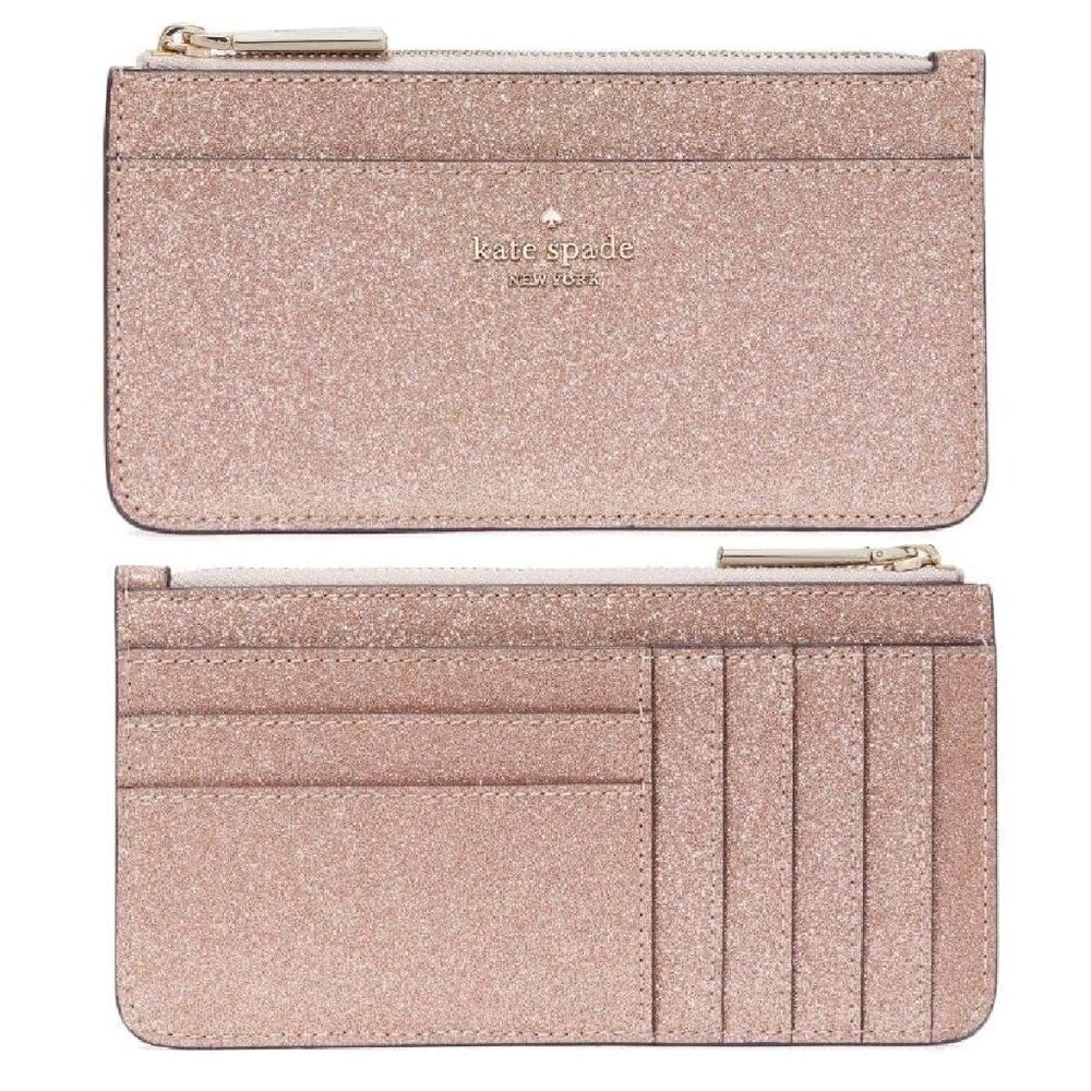 Kate Spade Shimmy Large Slim Card Holder - Champagne/ Rose Gold